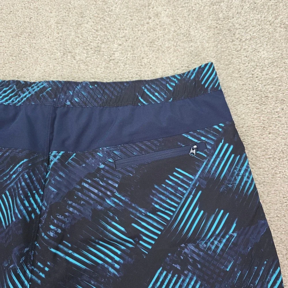 Speedo Men's Navy and Teal Patterned Swim Trunks